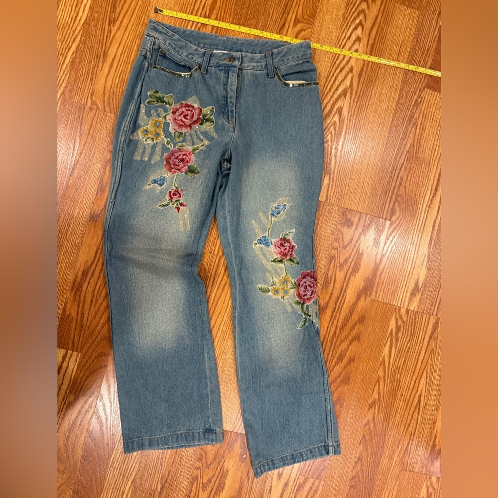 Women’s size 12 Floral, Lace and Sequin Newport Jeans
